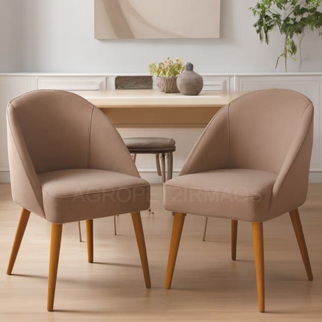 kit 2 Cadeira de Jantar Lua Decorativa Poltrona Lua Sala de Estar Salão Quarto Estética Recepção