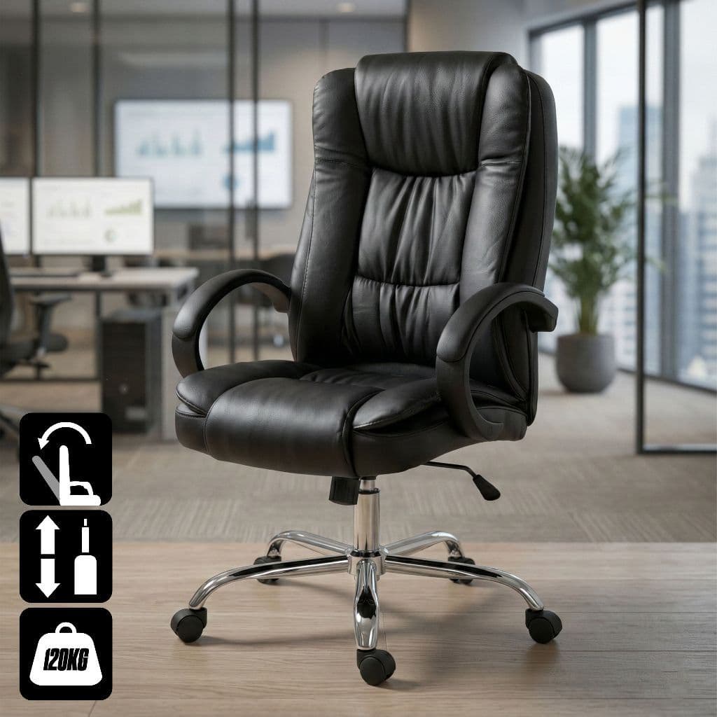 Cadeira Presidente Executiva Ergonômica de Couro